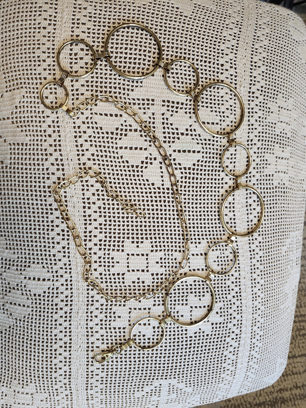 Metal Gold Tone Loop Chainlink Belt